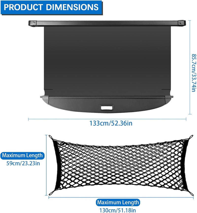 Tesmirror for 2021-2026 Kia Sportage Cargo Cover - Rear Cargo Cover Privacy Retractable Rear Storage Cargo Cover Security Shield Shade for 2025 2026 kia sportage Accessories (with Trunk Net) - Image 4